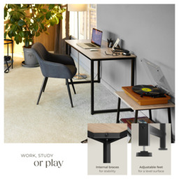 Tectake Flint Wood Light Study Desk Oak Sonoma 120cm - Size: 76.5 x 120 x 59cm - Brown - Wilko - thumbnail 5