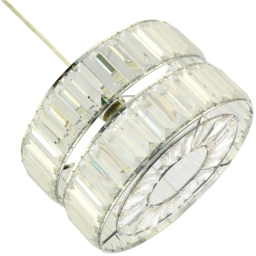 Happy Homewares 2 Tier Pendant Shade with Clear Acrylic Prism - Size: 15 x 25 x 25cm - Silver - Wilko - thumbnail 5