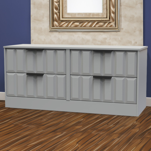 Crowndale New York 4 Drawer Dusk Grey Chest of Drawers Ready Assembled - Wilko - image 1