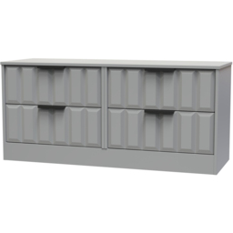 Crowndale New York 4 Drawer Dusk Grey Chest of Drawers Ready Assembled - Wilko - thumbnail 3