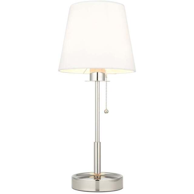 Merano Florence White and Bright Nickel Vintage Table Lamp - Size: 21 x 21 x 49.7cm - Wilko - image 1