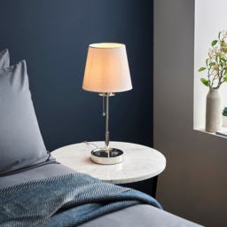 Merano Florence White and Bright Nickel Vintage Table Lamp - Size: 21 x 21 x 49.7cm - Wilko - thumbnail 6