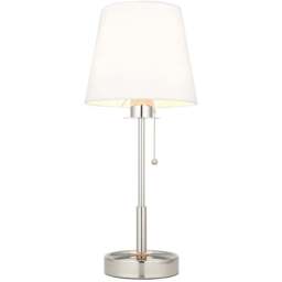 Merano Florence White and Bright Nickel Vintage Table Lamp - Size: 21 x 21 x 49.7cm - Wilko - thumbnail 1