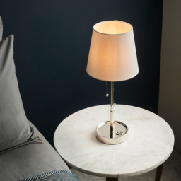 Merano Florence White and Bright Nickel Vintage Table Lamp - Size: 21 x 21 x 49.7cm - Wilko - thumbnail 7
