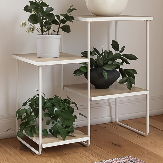 Dorel Dante 4 Shelf Natural Plant Stand - Size: 64 x 67 x 35cm - Wilko - image 1