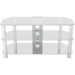 AVF Classic 3 Shelf Clear and Chrome Corner TV Stand - AVF Group Ltd - Wilko - thumbnail 4