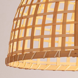 Lighting Collection Pelltis Small Bamboo Ceiling Lamp Shade - Size: 46 x 37 x 37cm - Natural - Wilko - thumbnail 5
