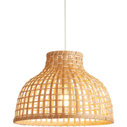 Lighting Collection Pelltis Small Bamboo Ceiling Lamp Shade - Size: 46 x 37 x 37cm - Natural - Wilko - thumbnail 4