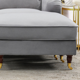 Woodbury 3 Seater Grey Velvet U Shape Corner Sofa - Artemis Home - Wilko - thumbnail 4