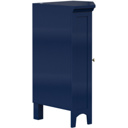 Teamson Home Glancy Single Door Navy Wooden Corner Stand Floor Cabinet 32 inch - Size: 81.7 x 43.3 x 63.3cm - Blue - Wilko - thumbnail 5