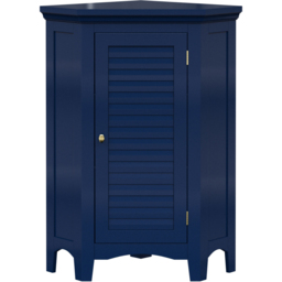 Teamson Home Glancy Single Door Navy Wooden Corner Stand Floor Cabinet 32 inch - Size: 81.7 x 43.3 x 63.3cm - Blue - Wilko - thumbnail 3