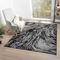 Desire Rugs Obsidian Grey Whirlpool Rug 200 x 290cm - Size: 290 x 200 x 0.8cm - Wilko - thumbnail 3