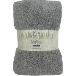 Soft Teddy Fleece Fitted Sheet Silver King - Winter Collection - Wilko