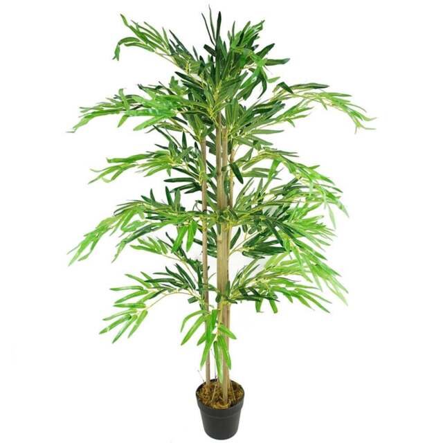 Leaf Bamboo Artificial Plant Pot in Pot 120cm - Size: 120 x 60 x 60cm - Green - Wilko - image 1