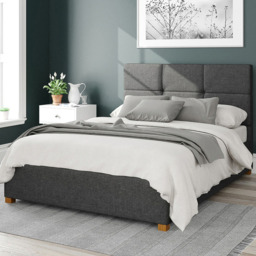 Aspire Caine King Size Charcoal Saxon Twill Ottoman Bed - Grey - Aspire Beds - Wilko - thumbnail 1