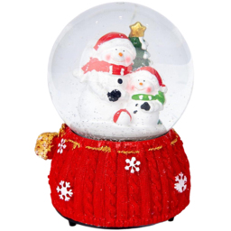 Single Shatchi Christmas Santa Tree Scene Resin Base Musical Snowglobe in Assorted Style - Size: 150 x 150 x 100cm - Multi - Wilko