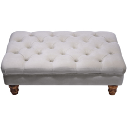 Living and Home Grey Buttoned Velvet Footstool - Wilko - thumbnail 4