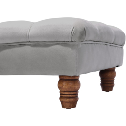 Living and Home Grey Buttoned Velvet Footstool - Wilko - thumbnail 5
