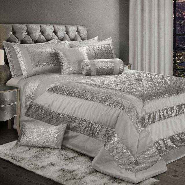 Intimates Vera Double Silver Bedspread - Grey - Wilko - image 1