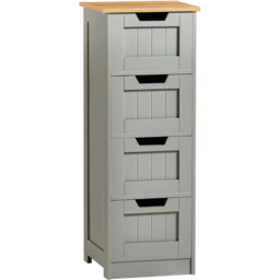 Bath Vida Priano 4 Drawer Grey Floor Cabinet - Size: 81 x 30 x 30cm - Wilko - thumbnail 3