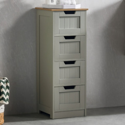 Bath Vida Priano 4 Drawer Grey Floor Cabinet - Size: 81 x 30 x 30cm - Wilko - thumbnail 1