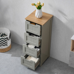 Bath Vida Priano 4 Drawer Grey Floor Cabinet - Size: 81 x 30 x 30cm - Wilko - thumbnail 5