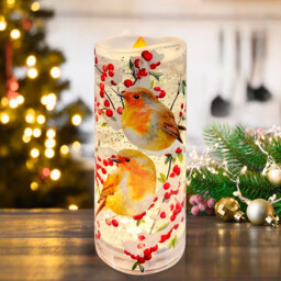 Robin Glitter Spinning LED Candle Multicolour - Sleigh Bells Ring - Wilko - thumbnail 3