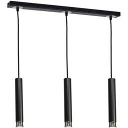 Milagro Dani Black and Chrome 3 Pendant Lamp 230V - Size: 6 x 60 x 90cm - Wilko
