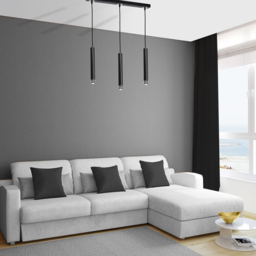 Milagro Dani Black and Chrome 3 Pendant Lamp 230V - Size: 6 x 60 x 90cm - Wilko - thumbnail 5
