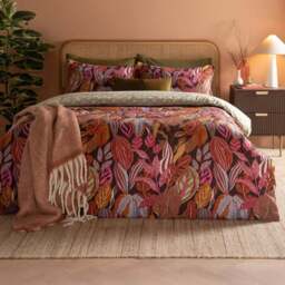 Furn Single Utopia Printed Reversible Duvet Set - Orange - Wilko - thumbnail 1