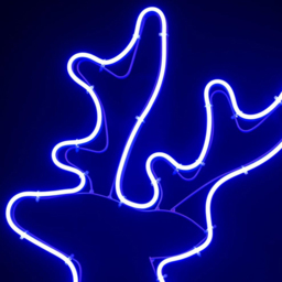 Shatchi Blue LED Standing Reindeer Neon Rope Silhouette - Size: 89 x 50 x 6.5cm - Wilko - thumbnail 3
