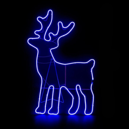 Shatchi Blue LED Standing Reindeer Neon Rope Silhouette - Size: 89 x 50 x 6.5cm - Wilko - thumbnail 1