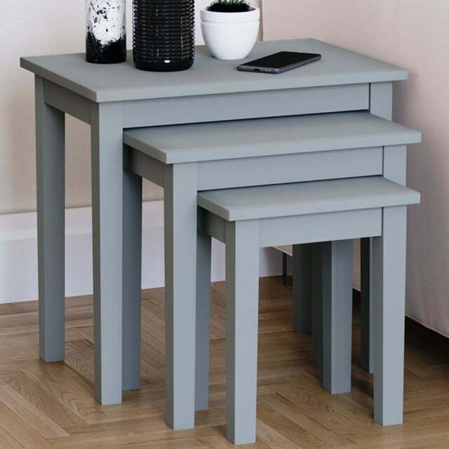 Vida Designs Yorkshire Grey Nest of Tables Set of 3 - Wilko - image 1