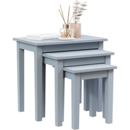 Vida Designs Yorkshire Grey Nest of Tables Set of 3 - Wilko - thumbnail 3