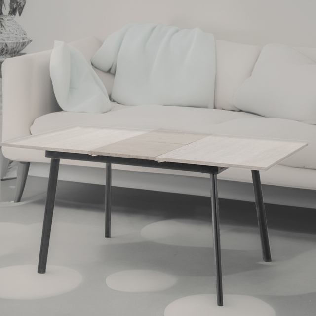 Seconique Avery 4 Seater Extending Dining Table Concrete Grey Oak - Brown - Wilko - image 1