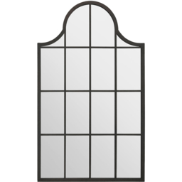 MirrorOutlet The Arcus Black Framed Arched Garden Wall Mirror 104 x 62cm - Size: 104 x 62 x 3cm - Wilko - thumbnail 1