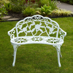 Home Source White Rose Garden Bench - Size: 80 x 100 x 59cm - Wilko - thumbnail 7