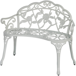 Home Source White Rose Garden Bench - Size: 80 x 100 x 59cm - Wilko - thumbnail 3