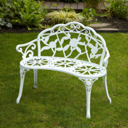 Home Source White Rose Garden Bench - Size: 80 x 100 x 59cm - Wilko - thumbnail 6
