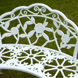 Home Source White Rose Garden Bench - Size: 80 x 100 x 59cm - Wilko - thumbnail 4