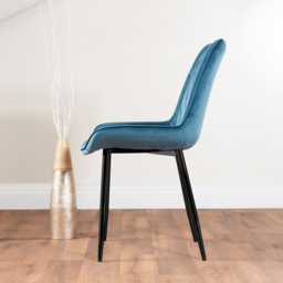 Furniturebox Molini Cesano 4 Seater Dining Set Black Gloss and Blue - Wilko - thumbnail 5