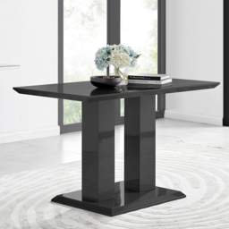 Furniturebox Molini Cesano 4 Seater Dining Set Black Gloss and Blue - Wilko - thumbnail 3