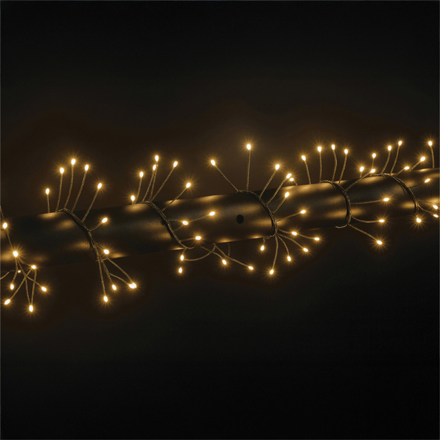 Xmas Haus Warm White Seed LED Multifunction Green Cable Cluster Light 6m - Size: 600 x 50 x 50cm - Wilko - image 1