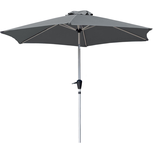 GlamHaus Dark Grey Tilting Garden Parasolwith Crank Handle 2.7m - Wilko - image 1