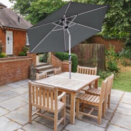 GlamHaus Dark Grey Tilting Garden Parasolwith Crank Handle 2.7m - Wilko - thumbnail 3