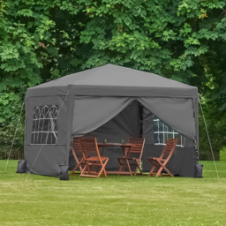 VonHaus 3 x 3m Slate Grey Pop-up Gazebo with Removable Side Panel - Wilko - thumbnail 1
