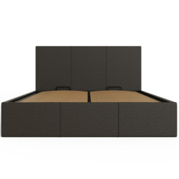 GFW King Size Grey Hopsack Fabric Side Lift Ottoman Bed with Bonnell Mattress - Wilko - thumbnail 5