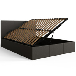GFW King Size Grey Hopsack Fabric Side Lift Ottoman Bed with Bonnell Mattress - Wilko - thumbnail 6