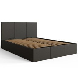 GFW King Size Grey Hopsack Fabric Side Lift Ottoman Bed with Bonnell Mattress - Wilko - thumbnail 4