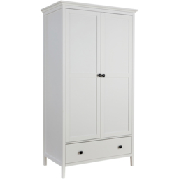Home Source Belle Vue 2 Door Single Drawer White Wardrobe with Hanging Rail - Size: 2 Door, Single Drawer - Wilko - thumbnail 3